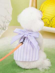 PETSIN 狗狗服装、猫咪服装、动物裙装、宠物春夏新品系列、幼犬连衣裙、公主风百搭连衣裙、条纹印花、小型动物服装、清凉防晒霜 - 彩色 - 查看 7