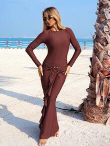 Swim Shayni 女士连体泳衣 - 鏽棕色 - 查看 5