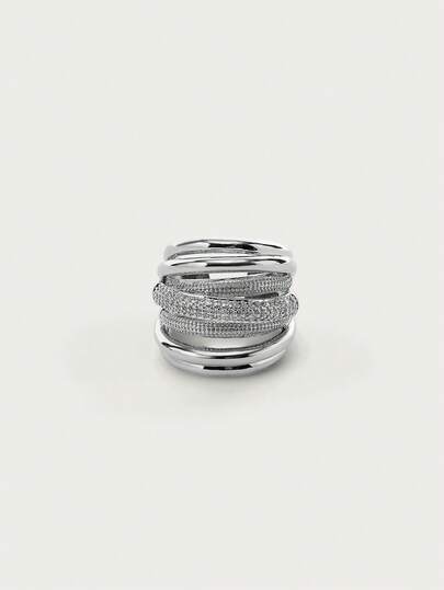 Glisma 18K Gold-Plated 1pc Pearl/Mother Of Pearl, Metallic, Rhinestone Encrusted Open Ring, Elegant, Cute, Luxury For Party, Casual, Concert/Festival, Night Club, Wedding, Holiday, Vacation, Camping, Y2K/For Mom/Women/Girl/Festival/Holiday/Vacation/Old Money/Summer,Beach,Prom,Premium,SEXY/Classy,Summer/Beach/PromLayered/Gemstone/Beaded/Crystals,Charm/Chunky