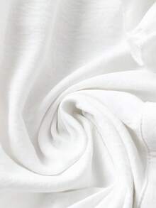 Louniche 女士休闲百搭荷叶边领拼接刺绣花瓣袖衬衫，春夏款 - 白色 - 查看 6