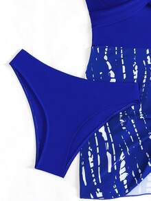 Swim Lushoire Women's Summer Beach Vacation Camisole Strap Bikini, Tummy Control Shaping Cup Non-Removable Padded Underwire Push Up Separate Swimwear Bikini Bottom - Multicolor - View 6