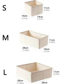Pc Cloth Lingerie Compartment Storage Box, Drawer-Type Underwear Organizer For Home Use Decorations - Beige - View 3
