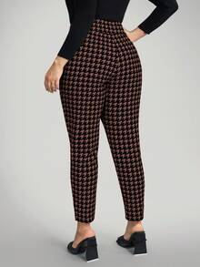 Comfylo Quần skinny dáng rộng họa tiết răng cưa, túi bên hông, cỡ lớn. - Màu nâu  Mocha - Xem 2