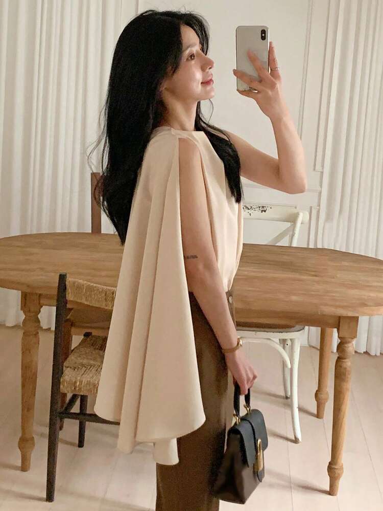 Women's Loose Sleeveless Flowy Chiffon Blouse Summer