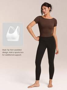 GLOWMODE Optidry速干露背T恤，日常休闲速干吸湿，春夏皆宜 - 咖啡棕 - 查看 5