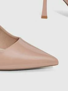 CUCCOO SZL 女士尖头细高跟鞋杏色镜面低鞋面女士高跟鞋简约优雅时尚性感派对宴会女士高跟鞋 - 鏡面杏27 - 查看 8