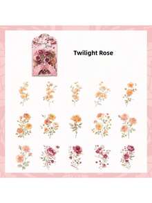 4pcs Europa Floral Ode PET Sticker Set | Cross-Border Journal Stickers For Student & DIY Scrapbook Supplies - suit - View 3