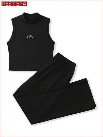 Women's Solid Color Camisole And Pants Pajama Set