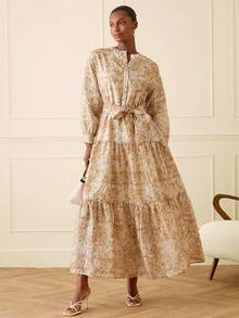 Lilora 女士优雅印花连衣裙 - 彩色 - 查看 4