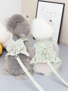 PETSIN Pet Chest And Back Skirt, Cat Traction Strap, Animal Collar Set, Pet Supplies Strap Skirt, Dog Walking Princess Skirt, Pet Chest And Back Skirt+Rope Sweet - Multicolor - View 17