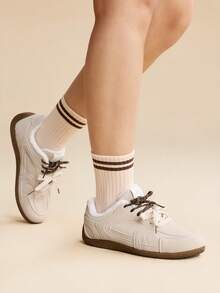 CUCCOO EASI Zapatillas planas y casuales con forro térmico para mujer, versátiles para uso diario - Albaricoque - Ver 9