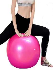 1 Pregnant Women's Ball, Prenatal Yoga, Pilates, Smooth Yoga Ball, Beginner's Thick Explosion-Proof Fitness, Childbirth, Midwifery, Balance Ball+Foot Press, Random Inflatable Tube - Pink - View 6