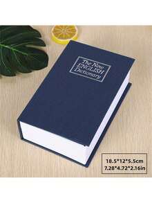 1PC Black/Blue/Red Book Shaped Money Box, Secret Storage Box, English Dictionary Book Shape Money Box With Key Lock, For Savings, Jewelry, Passport Etc, 18.5*12*5.5cm/7.28*4.72*2.16 Inches,Back To School,School Supplies - Single Piece - View 4