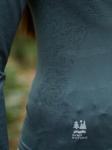 SHEIN In My Nature Women's Casual Breathable Round Neck Long Sleeve Outdoor T-Shirt - Green - View 3