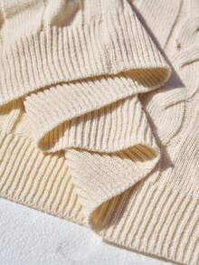 Manfinity CityGents 男士时尚休闲绞花针织短袖上衣 - 杏色 - 查看 7