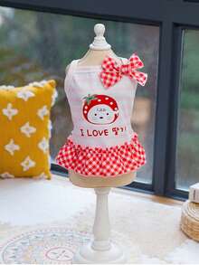 PETSIN 狗狗服装、猫咪服装、动物裙装、宠物春夏新品系列、幼犬连衣裙、公主风百搭连衣裙、条纹印花、小型动物服装、清凉防晒霜 - 彩色 - 查看 5