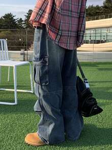 DAZY Men Flap Pocket Side Cargo Jeans - Blue - View 2