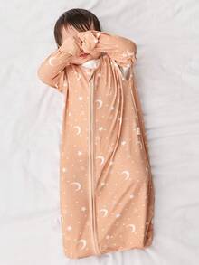 Cozy Pixies One-Piece Baby Sleeping Bag, Moon And Star Pattern, Detachable Sleeves, Comfortable And Soft, Newborn Sleeping Bag, Oeko-Tex Certified - Multicolor - View 7