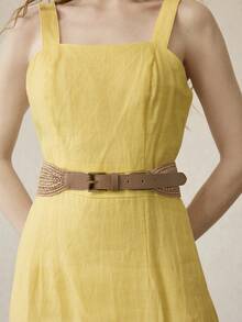 MOTF PREMIUM KHAKI HANDMADE WOVEN BELT - Khaki - View 4