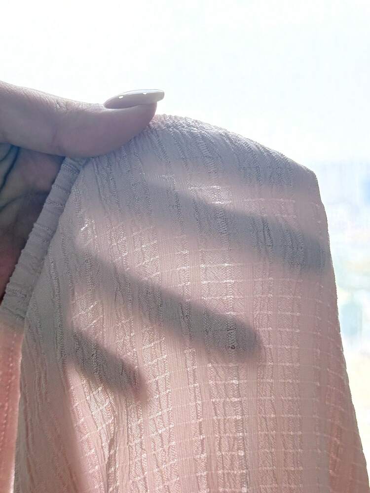 SHEIN Blusa casual de manga corta raglán con pliegues lisos para niña preadolescente - Rosa Pálido - Añade 7