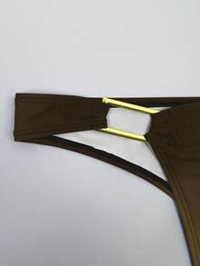 Manfinity Swimmode Men's Gradient Color Triangle Beach Swim Trunks Bikini For Men Swim Men Swim Thong - Brown - View 6
