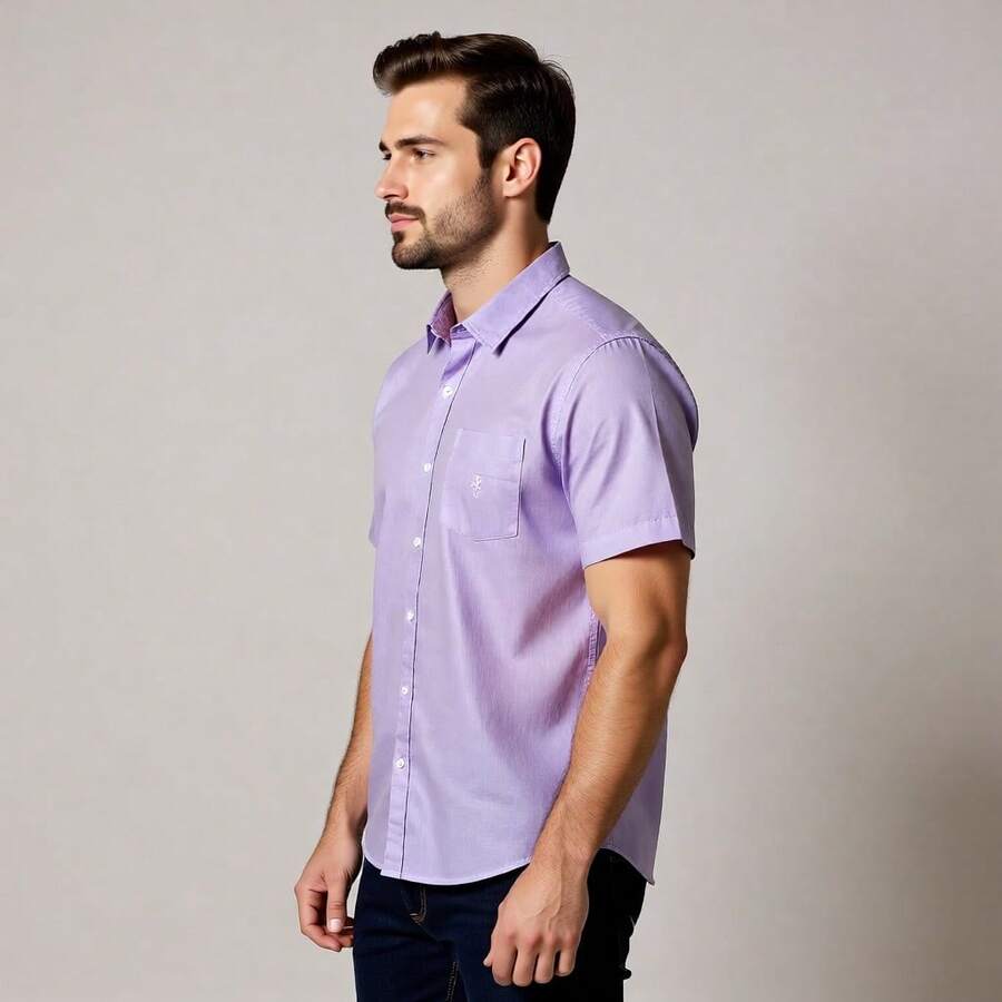 CAMISA COTTON SLUB LISA - Lila Púrpura - Ver 1