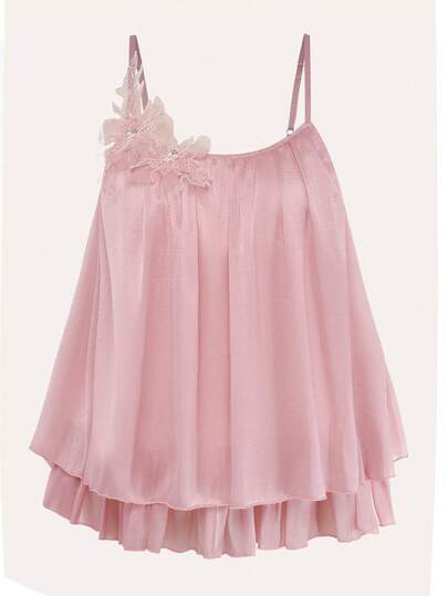 Franclia Plus Size Women's French Romantic Ruffled 3D Floral Blouse, Versatile Elegant Top For Autumn, High-End