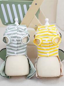 PETSIN 狗狗服装、猫咪服装、小型动物服装、春夏新品、猫咪服装、休闲服装、居家狗狗服装、小型动物连体衣 - 彩色 - 查看 6