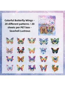 4pcs Butterfly Dance Breeze Holographic Sticker Pack | Waterproof PET Cross-Border Journal DIY Supplies - suit - View 6