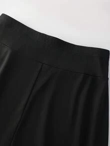GlowEve CURVE Plus Size Women Elegant Casual Decorative Button A-Line Skirt - Black - View 4