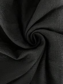 SHEIN LUNE 大码纯色无袖休闲度假连衣裙 - 黑色 - 查看 8