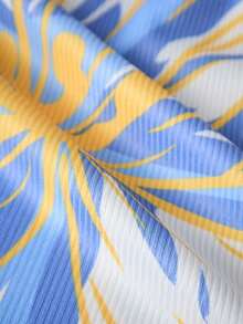 Almamuse 女士印花U领吊带背心，修身夏季打底衫 - 白色 - 查看 6