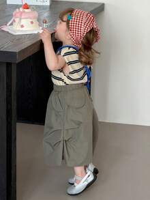 DAZY Toddler Girls' Round Neck Striped Korean Style T-Shirt And Skirt 2-Piece Set - Army Green - View 2