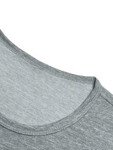 Manfinity Homme Men's Grey Summer Casual 2-Piece Set,Short Sleeve Crew Neck T-Shirt And Pant Matching Sets For City Break,Outdoor Sports,Daily Leisure & Travel Wear - Light Grey - View 3