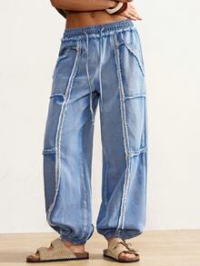 Bohemela Jeans bleus vintage décontracté grande taille - Jean clair - Voir 6