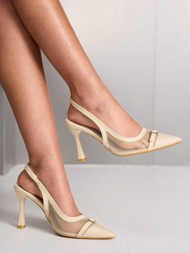 CUCCOO SZL Casual Pointed High Heels Versatile New Buckle High Heels Shoes