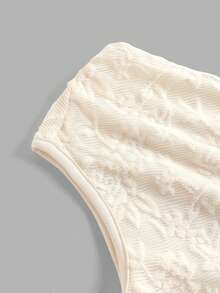 Firerie Kids Tween Girl Casual Elegant Commuter Lace Bustier Dress With Ruched Hem, Beige - Beige - View 2