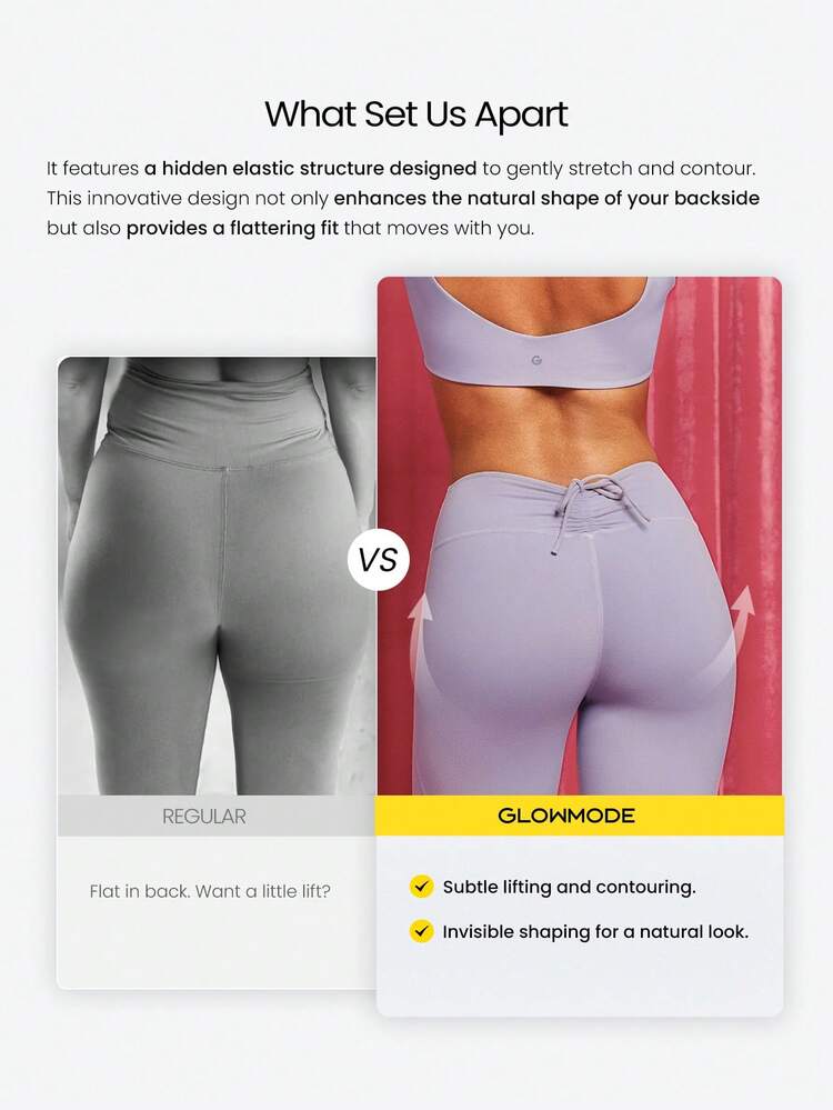 24" FeatherFit™ City Steps Buttery-Soft Sweat-Wicking Adjustable Drawstring Waist Peekbum Design No Front Seam Leggings Low Impact Yoga Pilates Studio Daily Active Wear