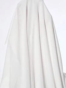 SHEIN ICON Đầm dài nữ màu trơn gợi cảm cổ yếm cổ chữ V sâu, eo thắt. - trắng - Xem 8