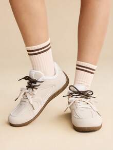 CUCCOO EASI Zapatillas planas y casuales con forro térmico para mujer, versátiles para uso diario - Albaricoque - Ver 8