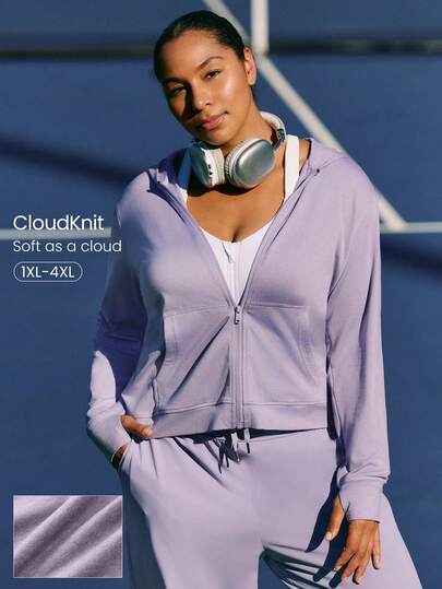 GLOWMODE Chaqueta con capucha con cremallera delantera, puños elásticos, bolsillos laterales, ajustada, estilo casual diario para uso urbano, talla grande