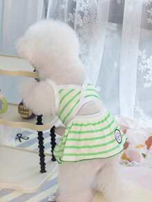 PETSIN Dog Clothing, Cat Clothing, Animal Skirts, Pet Spring/Summer New Collection, Puppy Dress, Princess Versatile Dress, Printed Stripes, Small Animal Clothing, Cool Sunscreen - Multicolor - View 12