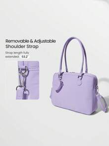 GLOWMODE Medium 7L Carry Your Heart Water-Resistant Adjustable Strap Tote Bag With Heart-Shaped Coin Purse Daily Casual Wear - Purple - View 4