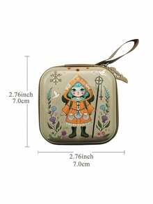 便携式圣母玛利亚祈祷念珠收纳袋，拉链式，7x7厘米，宗教用品，优雅卡通基督教首饰盒，信徒 - 彩色 - 查看 25