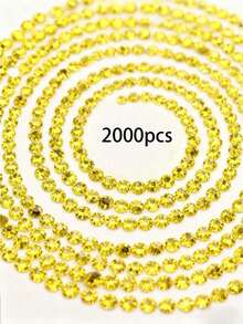 2000pcs 3-6mm Silver Flat Red Resin Rhinestones, Round Jelly Gemstones For Making Accessories Shoes, Clothes, Cosmetics, Bags, Decoration - lemon yellow - View 9