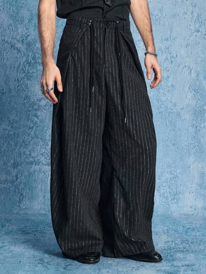 ROMWE MEN Men's Casual Pants With Line Print