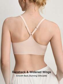 1件 Ocili 女士无缝果冻凝胶金属前扣背心式文胸 - 杏色 - 查看 2