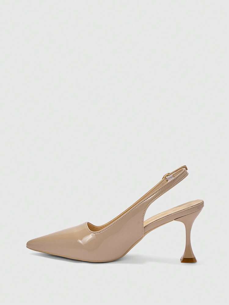 CUCCOO BIZCHIC Women Shoes Pointed Stiletto Apricot Fashion Simple Basic Daily Versatile Commute To Work Shopping Women's High Heel Shoes Slingback Shoes Women's Shoes Spring Shoes