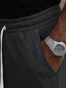 Manfinity EMRG Men's Loose Fit Casual Sweatpants,Baggy Pants,Track Pants,Jogging,Baggy Versatile Street Style Joggers Suitable For Streetwear, Casual Daily Wear, Weekend Outings, Music Festivals, Social Gatherings And More. This Pant Is An Essential Versatile Piece In A Man's Wardrobe, Making It A Great Gift For Boyfriends Or Husbands. Oversized Sweatpants  Sweats Sweatpants Wide For Men Pro Club Sweat Pants Grey Baggy Sweatpants - Multicolor - View 7