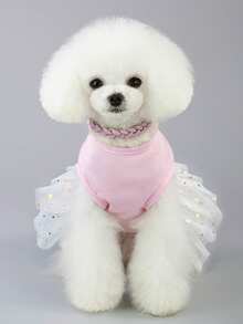 PETSIN Dog Clothing, Cat Clothing, Animal Skirts, Pet Spring/Summer New Collection, Puppy Dress, Princess Versatile Dress, Printed Stripes, Small Animal Clothing, Cool Sunscreen - Multicolor - View 12